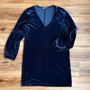 Madewell Navy Blue Velvet Holiday Party Dress
